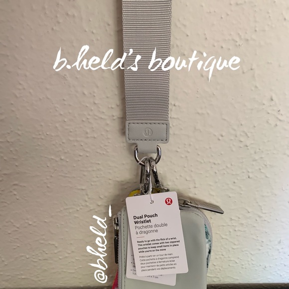 lululemon Dual Pouch Wristlet in No Limits White Multi/Vapor One Size New NWT